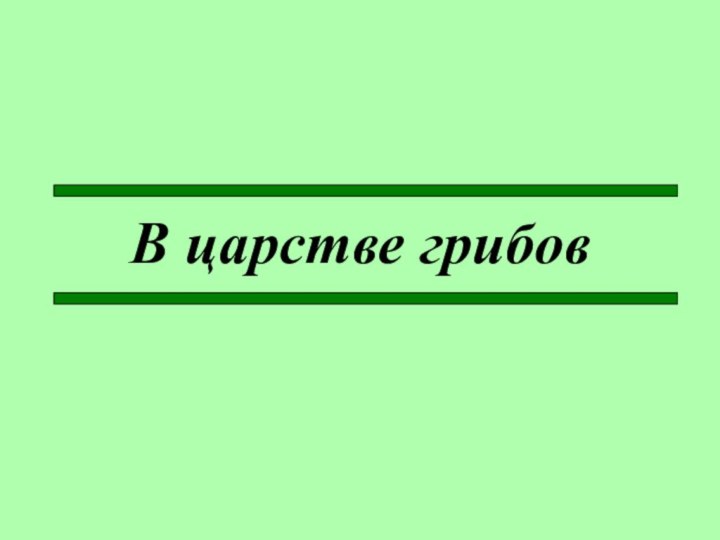 В царстве грибов