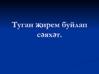 Класстан тыш чара Туган җирем буйлап сәяхәт план-конспект занятия (2 класс)