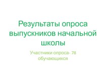 Презентация: Результаты опроса выпускников начальной школы Успешен ли я? классный час (4 класс)