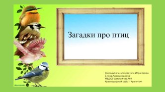 Презентация Загадки про птиц презентация к уроку по окружающему миру (средняя группа)