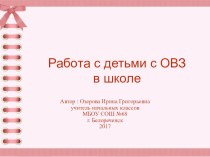 Работа с детьми с ОВЗ в школе презентация к уроку по теме