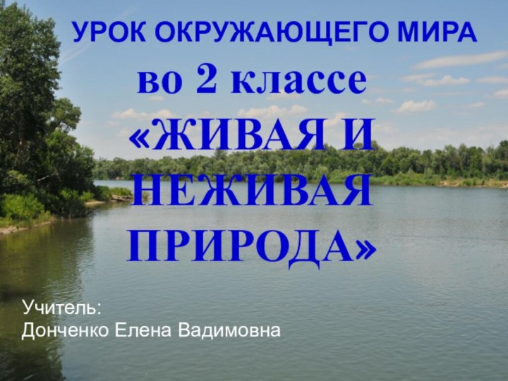 УРОК ОКРУЖАЮЩЕГО МИРА  во 2 классе  «ЖИВАЯ