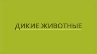 Презентация Дикие животные презентация к уроку по окружающему миру (старшая группа)