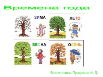 Времена года презентация к занятию (подготовительная группа) по теме