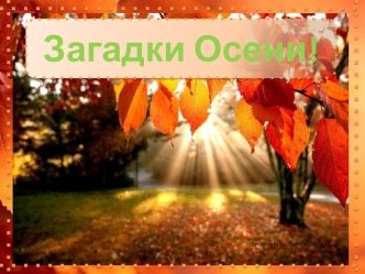 Презентация : Загадки Осени презентация к уроку (старшая группа)