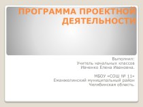 Программа проектной деятельности в начальной школе. рабочая программа (4 класс)