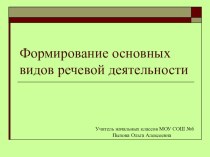 Формирование основных видов речевой деятельности презентация к уроку по русскому языку по теме