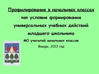 Профилирование в начальных классах как условие формирования УДД школьников презентация к уроку по теме