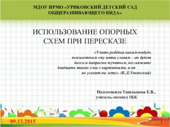 Презентация Использование опорных схем при пересказе. презентация по развитию речи