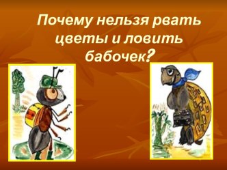 Почему нельзя рвать цветы и ловить бабочек? презентация к уроку по окружающему миру (2 класс) по теме