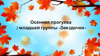 Презентация Осенняя прогулка во 2 младшей группе Звездочки презентация к уроку по окружающему миру (младшая группа)