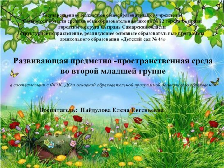 Государственное бюджетное общеобразовательное учреждение Самарской области средняя общеобразовательная школа № 22 города