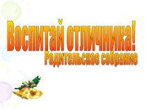 Полезные советы. Воспитай отличника! план-конспект урока по теме