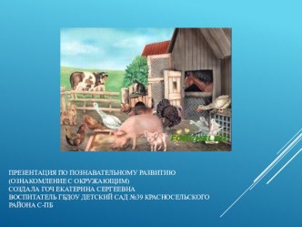 Презентация по познавательному развитию (ознакомление с окружающим) Домашние животные и их детёныши. презентация