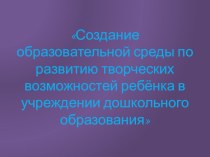 Создание образовательной среды по развитию творческих возможностей ребёнка в учреждении дошкольного образования материал (средняя группа)