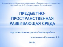 ПРЕДМЕТНО-ПРОСТРАНСТВЕННАЯ РАЗВИВАЮЩАЯ СРЕДА подготовительная группа Золотая рыбка презентация к уроку (подготовительная группа)