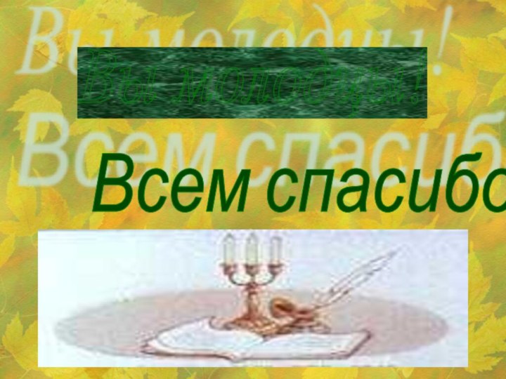 Вы молодцы! Всем спасибо!