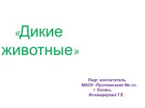 Конспект занятия Дикие животные план-конспект занятия по окружающему миру (младшая группа)