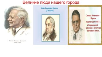 Великие люди нашего города презентация к уроку по развитию речи (подготовительная группа)