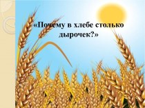 Презентация Почему в хлебе столько дырочек? презентация к уроку (подготовительная группа)