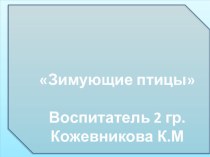 Зимующие птицы презентация к уроку (младшая группа)