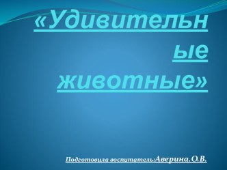 Удивительные животные презентация к уроку по окружающему миру (младшая группа)