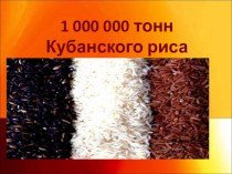Единый Всекубанский классный час Один миллион тонн Кубанского риса классный час (3 класс)