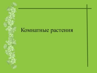 Комнатные растения презентация к уроку по окружающему миру (1 класс)