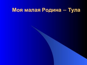 Презентация Тула - моя малая Родина презентация к уроку