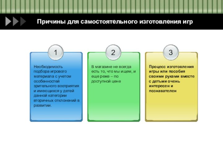 Причины для самостоятельного изготовления игр