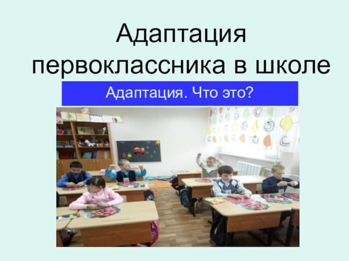 Адаптация первоклассника в школеАдаптация. Что это?