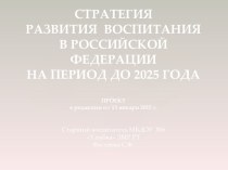 Стратегия развития воспитания в РФ на период до 2020 года презентация