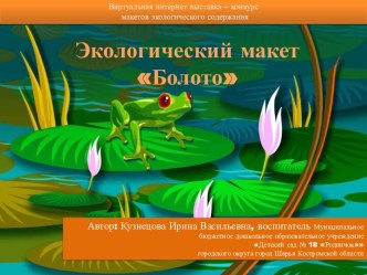 Экологический макет Болото презентация к уроку (подготовительная группа)