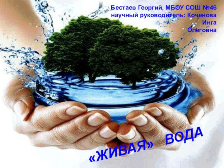 «ЖИВАЯ»  ВОДАБестаев Георгий, МБОУ СОШ №46 научный руководитель: Коченова Инга