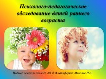 Психолого-педагогическое обследование детей раннего возраста. презентация к занятию (младшая группа)