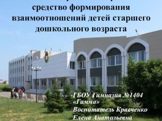 Сюжетно - ролевая игра как средство взаимоотношений детей старшего дошкольного возраста. презентация к уроку (старшая группа)