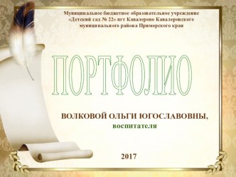 портфолио методическая разработка