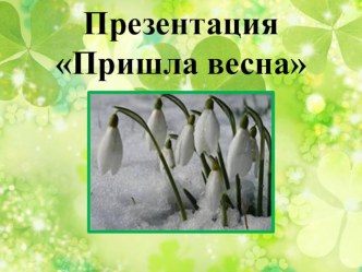 Пришла весна презентация к уроку по окружающему миру (средняя группа)