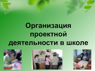 Организация проектной деятельности в школе. Презентация. презентация к уроку