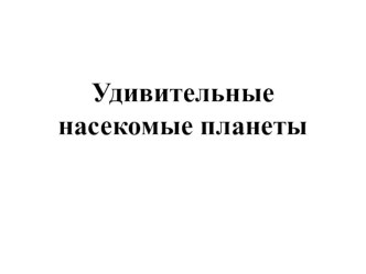 Презентация Удивительные насекомые планеты презентация к уроку по окружающему миру (средняя группа)