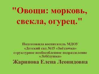 Конспект ООД по развитию речи в средней группе  Овощи:морковь, свёкла, огурец учебно-методический материал по развитию речи (средняя группа) по теме Тема: Овощи: морковь, свекла, огурец