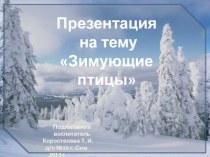 Презентация для детей Зимующий птицы презентация к занятию по окружающему миру (старшая группа) по теме