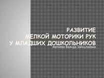 Развитие мелкой моторики план-конспект занятия (младшая группа)