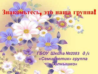Презентация Знакомьтесь, это наша группа! презентация к уроку по теме