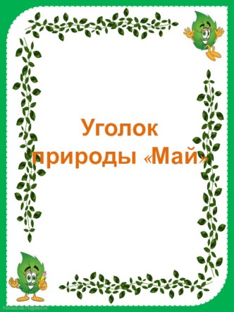 Уголок природы. Май презентация по окружающему миру