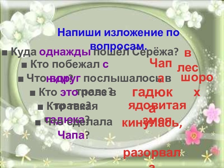  Кто побежал с ним? Куда однажды пошёл Серёжа? Что