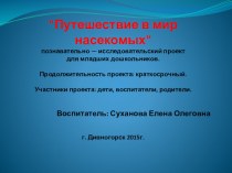 Путешествие в мир насекомых презентация к уроку по окружающему миру (младшая группа)