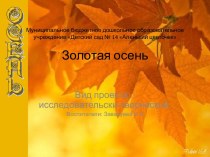 Презентация к проекту Золотая осень презентация к уроку (старшая группа)