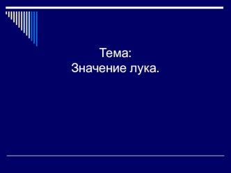 Значение лука презентация к уроку по зож