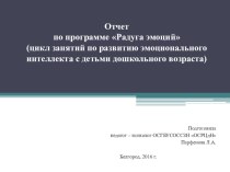 Отчет по программе Радуга эмоций с детьми дошкольного возраста презентация по теме